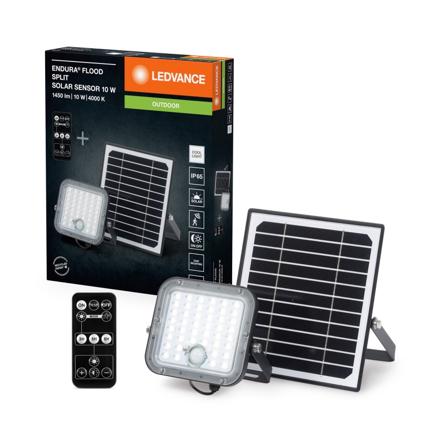 Ledvance - LED Prigušivi solarni reflektor sa senzorom FLOOD SPLIT LED/10W/7,4V IP65 + Daljinski upravljač