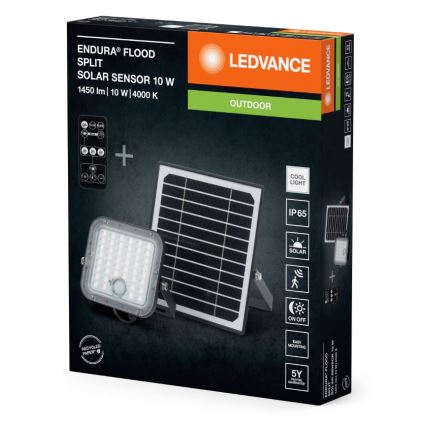 Ledvance - LED Prigušivi solarni reflektor sa senzorom FLOOD SPLIT LED/10W/7,4V IP65 + Daljinski upravljač