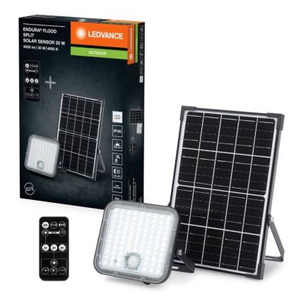 Ledvance - LED Prigušivi solarni reflektor sa senzorom FLOOD SPLIT LED/30W/6,4V IP65 + Daljinski upravljač