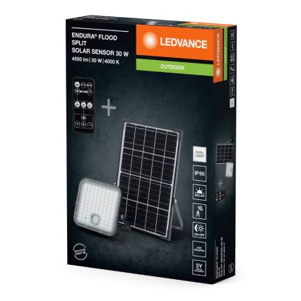 Ledvance - LED Prigušivi solarni reflektor sa senzorom FLOOD SPLIT LED/30W/6,4V IP65 + Daljinski upravljač