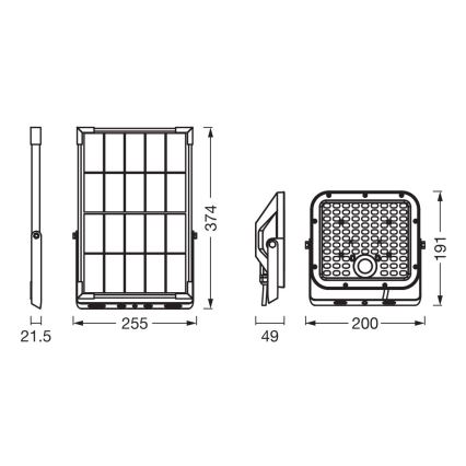 Ledvance - LED Prigušivi solarni reflektor sa senzorom FLOOD SPLIT LED/30W/6,4V IP65 + Daljinski upravljač