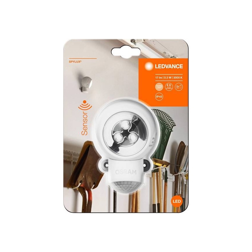 Ledvance -LED Spoljašnja lampa za orijentaciju sa senzorom SPYLUX LED/0,3W/3xAA IP43
