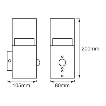 Ledvance - LED spoljašnja zidna svetiljka sa senzorom CRYSTAL 1xLED/5W/230V IP44
