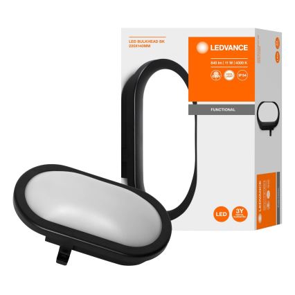 Ledvance - LED spoljašnje zidno svetlo BULKHEAD LED/11W/230V IP54 crna