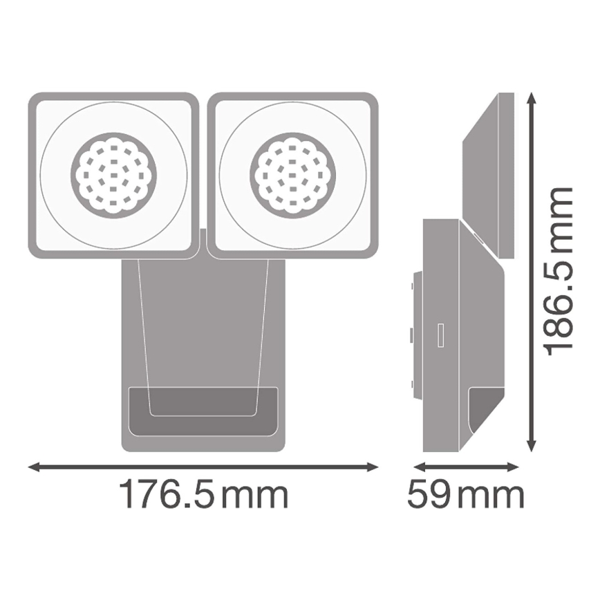 Ledvance - LED spoljašnje zidno svetlo sa senzorom SPOT 2xLED/8W/230V IP55