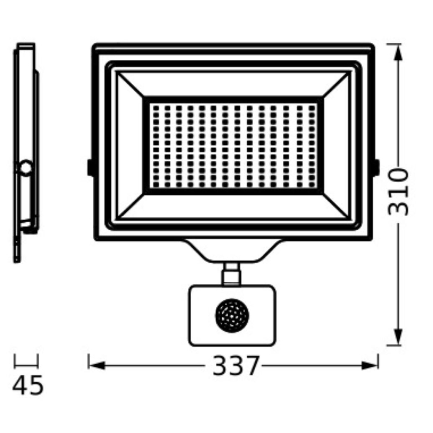 Ledvance - LED Spoljašnji zidni reflektor sa senzorom FLOODLIGHT ESSENTIAL LED/150W/230V IP65