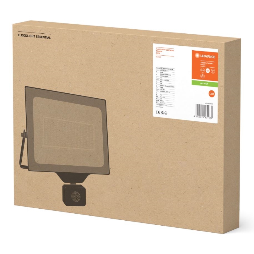Ledvance - LED Spoljašnji zidni reflektor sa senzorom FLOODLIGHT ESSENTIAL LED/200W/230V IP65