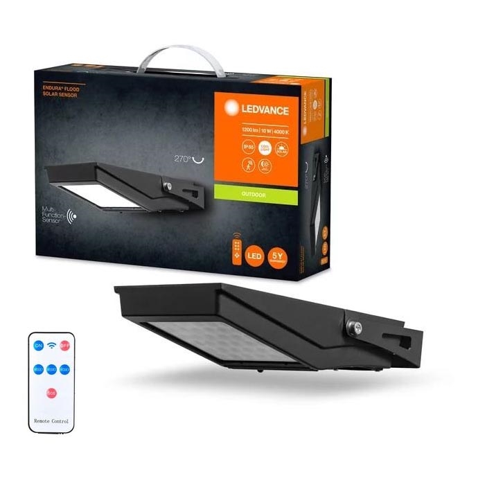 Ledvance - LED Spoljašnji solarni reflektor sa senzorom FLOOD LED/10W/3,6V 2000 mAh IP65 + Daljinski upravljač