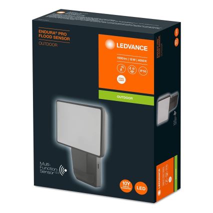Ledvance - LED spoljašnji zidni reflektor sa senzorom FLOOD LED/15W/230V IP55