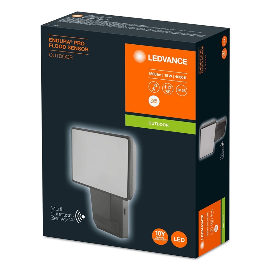Ledvance - LED spoljašnji zidni reflektor sa senzorom FLOOD LED/15W/230V IP55