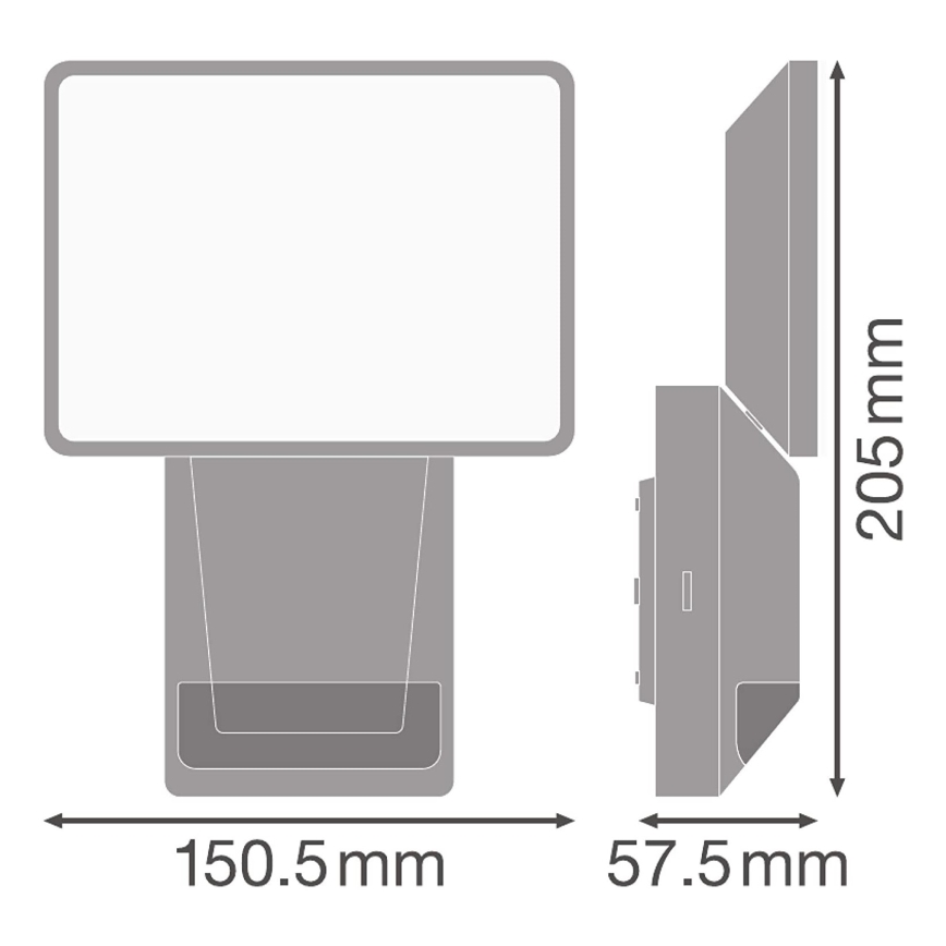 Ledvance - LED spoljašnji zidni reflektor sa senzorom FLOOD LED/15W/230V IP55