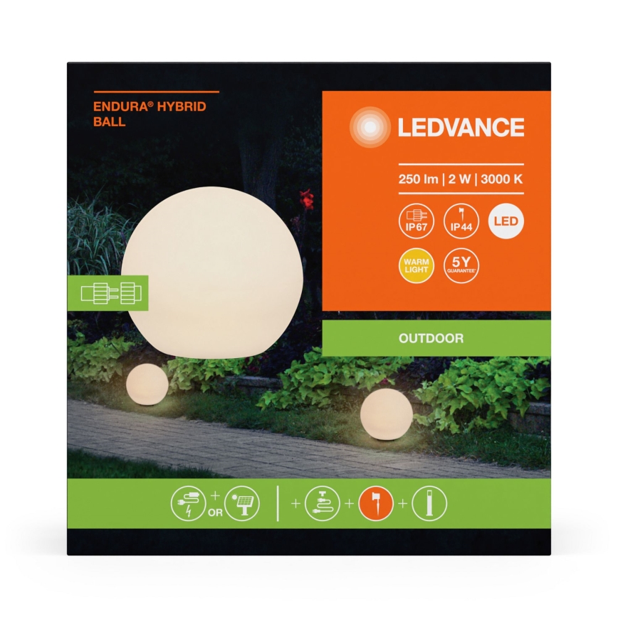 Ledvance - LED Spoljna lampa ENDURA HYBRID BALL LED/2W/12V IP44