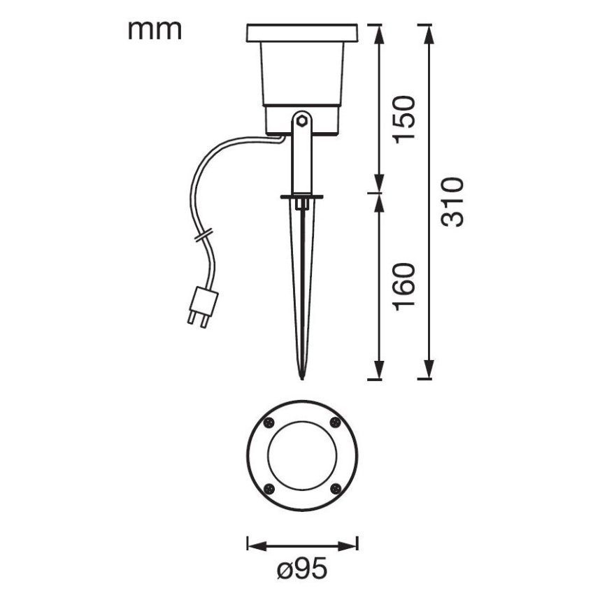 Ledvance - LED Spoljna lampa ENDURA HYBRID NAUT SPIKE LED/2W/12V IP44