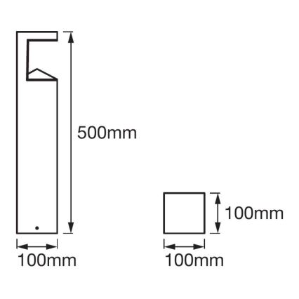 Ledvance - LED Spoljna lampa PYRAMID 1xLED/9W/230V IP44 50 cm
