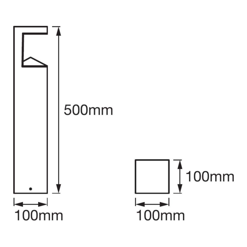 Ledvance - LED Spoljna lampa PYRAMID 1xLED/9W/230V IP44 50 cm