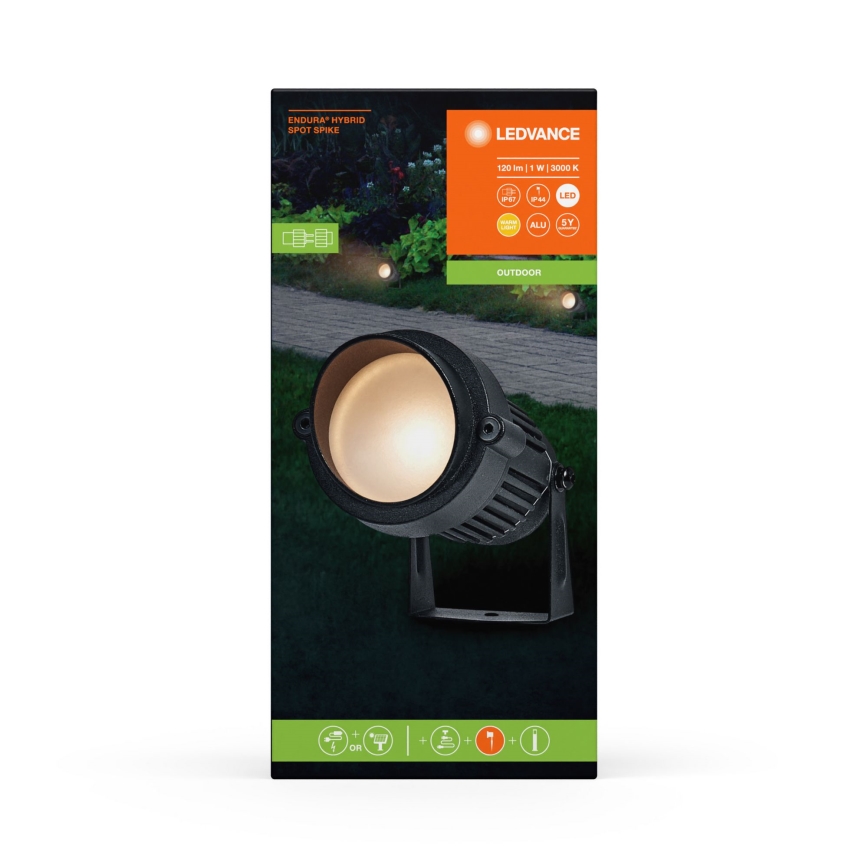 Ledvance - LED Spoljna lampa ENDURA HYBRID SPOT SPIKE LED/1W/12V IP44
