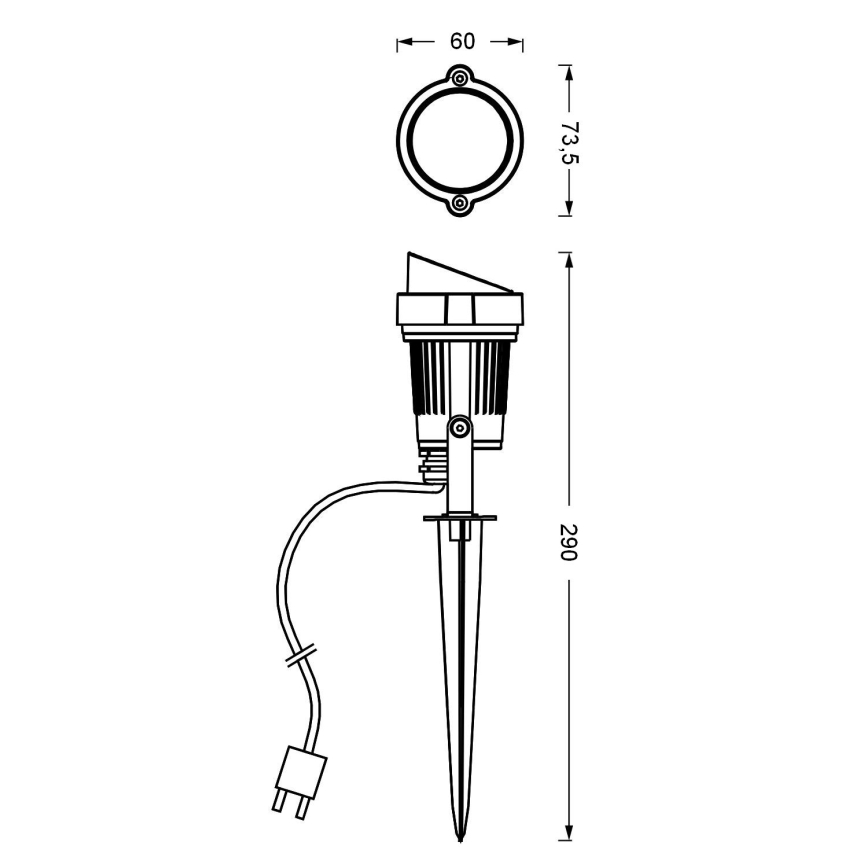 Ledvance - LED Spoljna lampa ENDURA HYBRID SPOT SPIKE LED/1W/12V IP44