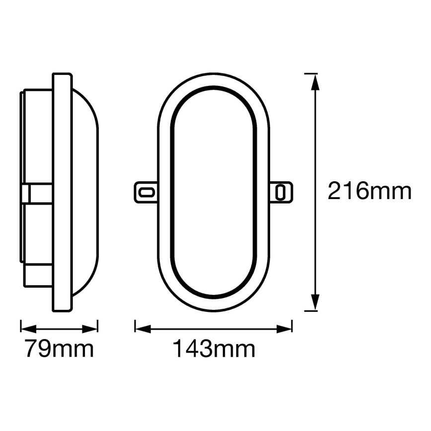 Ledvance - LED Spoljna zidna lampa BULKHEAD LED/11W/230V IP54 crno