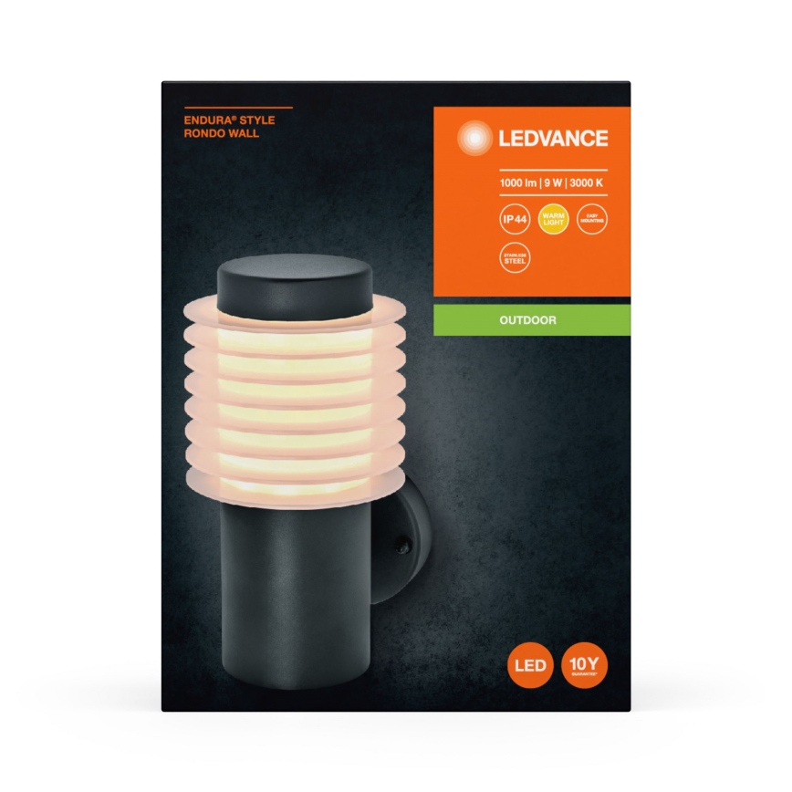 Ledvance - LED Spoljna zidna lampa ENDURA RONDO LED/9W/230V IP44 antracit