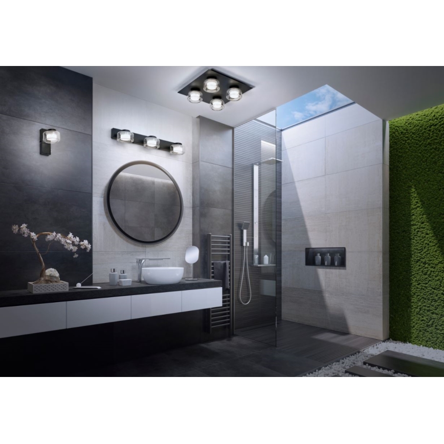 Ledvance - LED Zidna lampa za kupatilo ORBIS FLAME 2xLED/5,5W/230V 3000/4000K IP44 crno