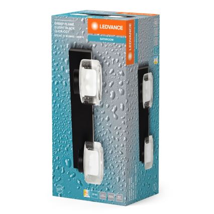 Ledvance - LED Zidna lampa za kupatilo ORBIS FLAME 2xLED/5,5W/230V 3000/4000K IP44 crno