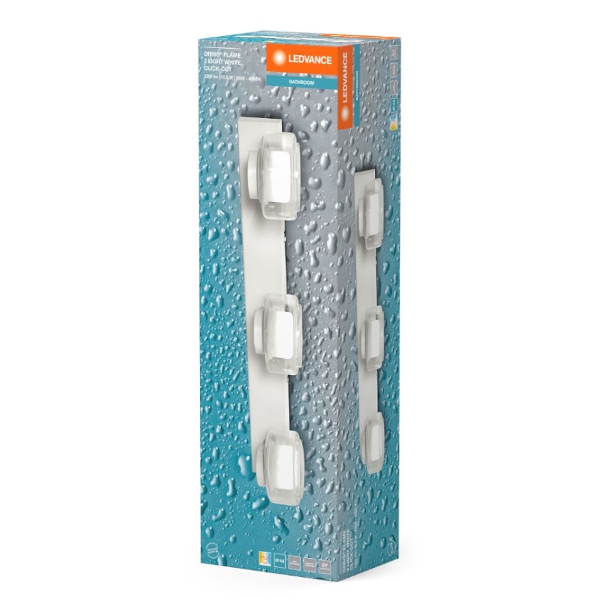 Ledvance - LED Zidna lampa za kupatilo ORBIS FLAME 3xLED/5,5W/230V 3000/4000K IP44 bela