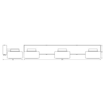Ledvance - LED Zidna lampa za kupatilo ORBIS FLAME 3xLED/5,5W/230V 3000/4000K IP44 crno