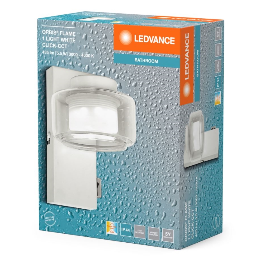 Ledvance - LED Zidna lampa za kupatilo ORBIS FLAME LED/5,5W/230V 3000/4000K IP44 bela