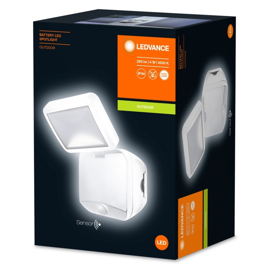 Ledvance - LED Zidno spoljašnje osvetljenje sa senzorom BATTERY LED/4W/4xD IP54