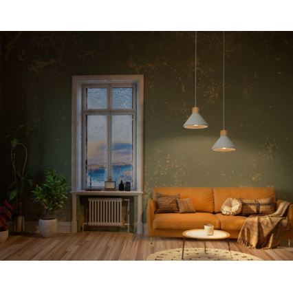 Ledvance - Luster na sajli DECOR CONCRETE 1xE27/15W/230V pr. 22 cm beton sivo