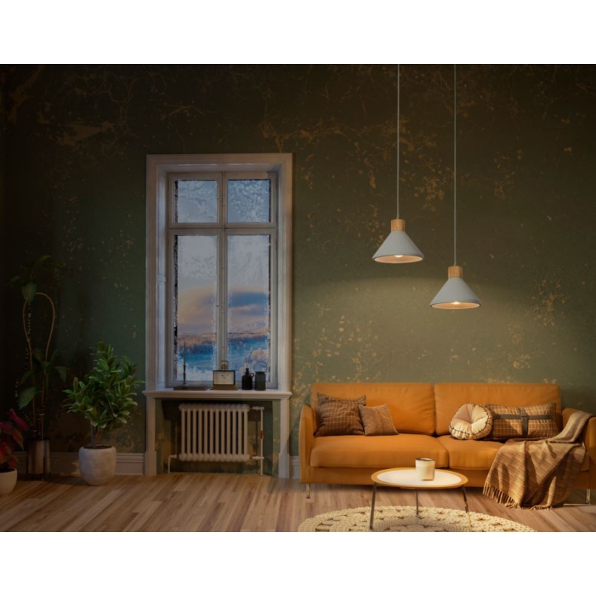 Ledvance - Luster na sajli DECOR CONCRETE 1xE27/15W/230V pr. 22 cm beton sivo