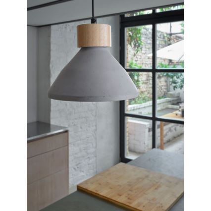 Ledvance - Luster na sajli DECOR CONCRETE 1xE27/15W/230V pr. 22 cm beton sivo