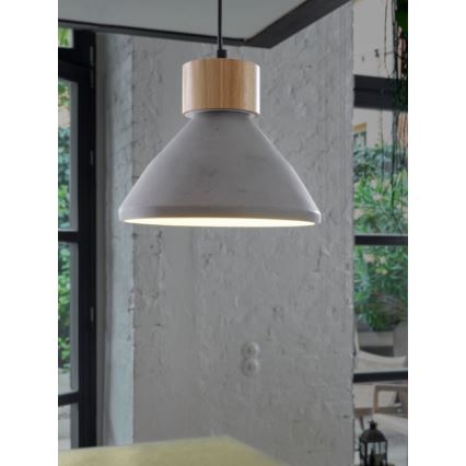 Ledvance - Luster na sajli DECOR CONCRETE 1xE27/15W/230V pr. 22 cm beton sivo