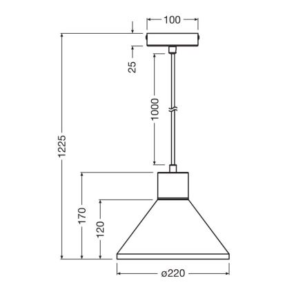 Ledvance - Luster na sajli DECOR CONCRETE 1xE27/15W/230V pr. 22 cm beton sivo
