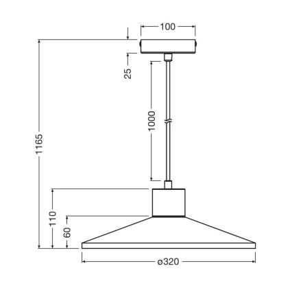 Ledvance - Luster na sajli DECOR CONCRETE 1xE27/15W/230V pr. 32 cm beton sivo