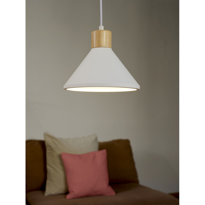 Ledvance - Luster na sajli DECOR PLASTER 1xE27/25W/230V pr. 22 cm gips bela