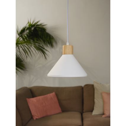 Ledvance - Luster na sajli DECOR PLASTER 1xE27/25W/230V pr. 22 cm gips bela