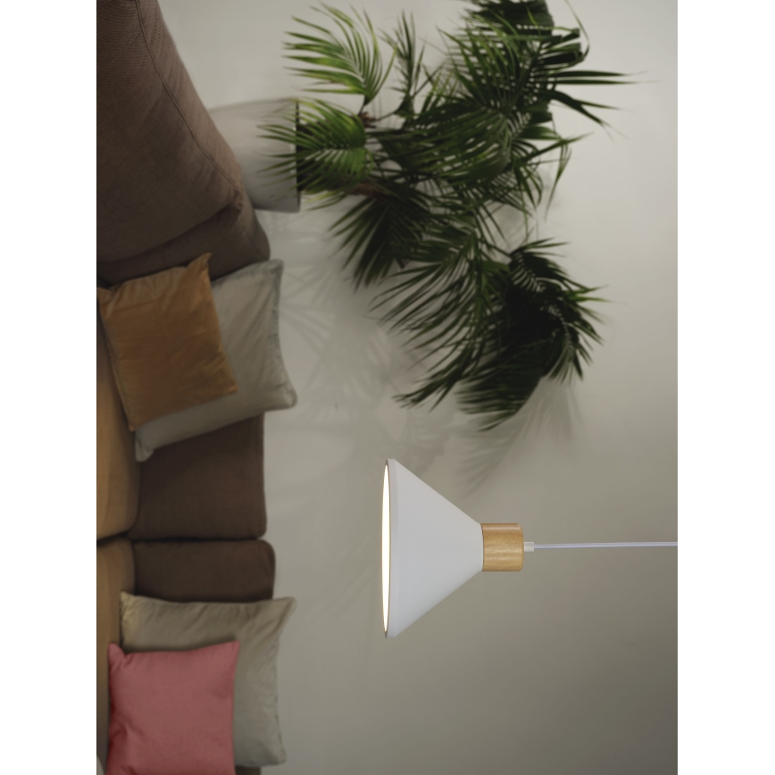Ledvance - Luster na sajli DECOR PLASTER 1xE27/25W/230V pr. 22 cm gips bela