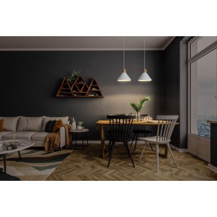 Ledvance - Luster na sajli DECOR PLASTER 1xE27/25W/230V pr. 22 cm gips bela