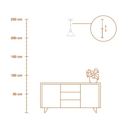 Ledvance - Luster na sajli DECOR PLASTER 1xE27/25W/230V pr. 22 cm gips bela