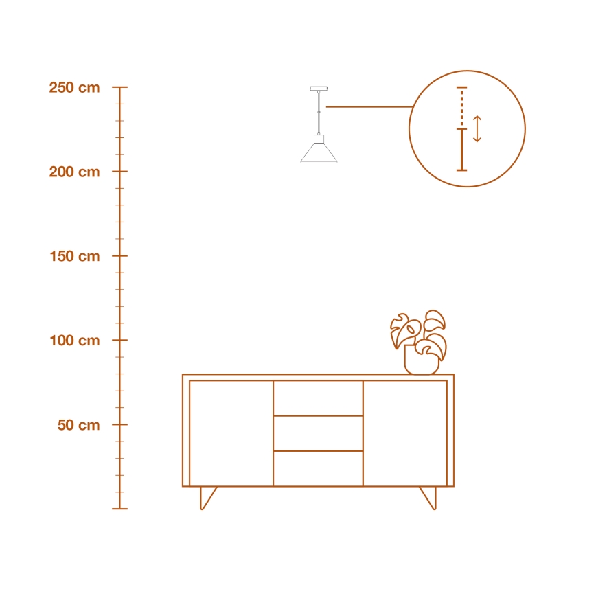 Ledvance - Luster na sajli DECOR PLASTER 1xE27/25W/230V pr. 22 cm gips bela