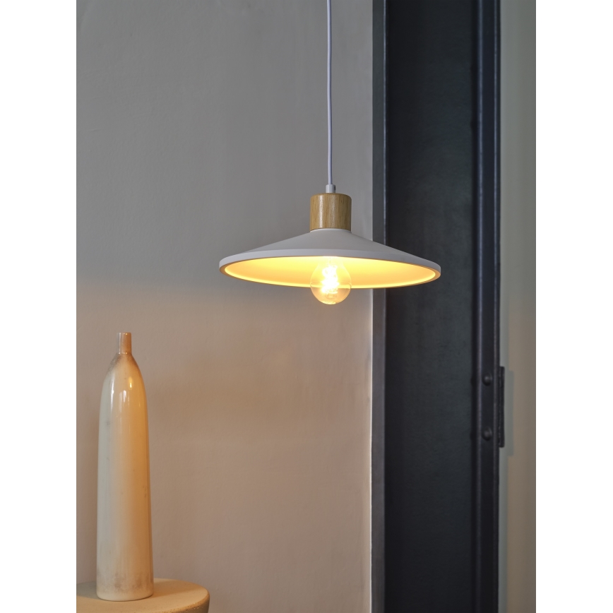 Ledvance - Luster na sajli DECOR PLASTER 1xE27/25W/230V pr. 32 cm gips bela