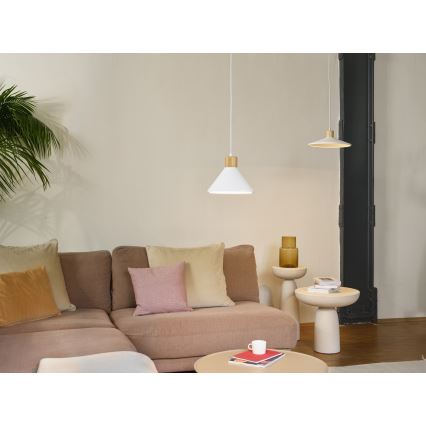 Ledvance - Luster na sajli DECOR PLASTER 1xE27/25W/230V pr. 32 cm gips bela