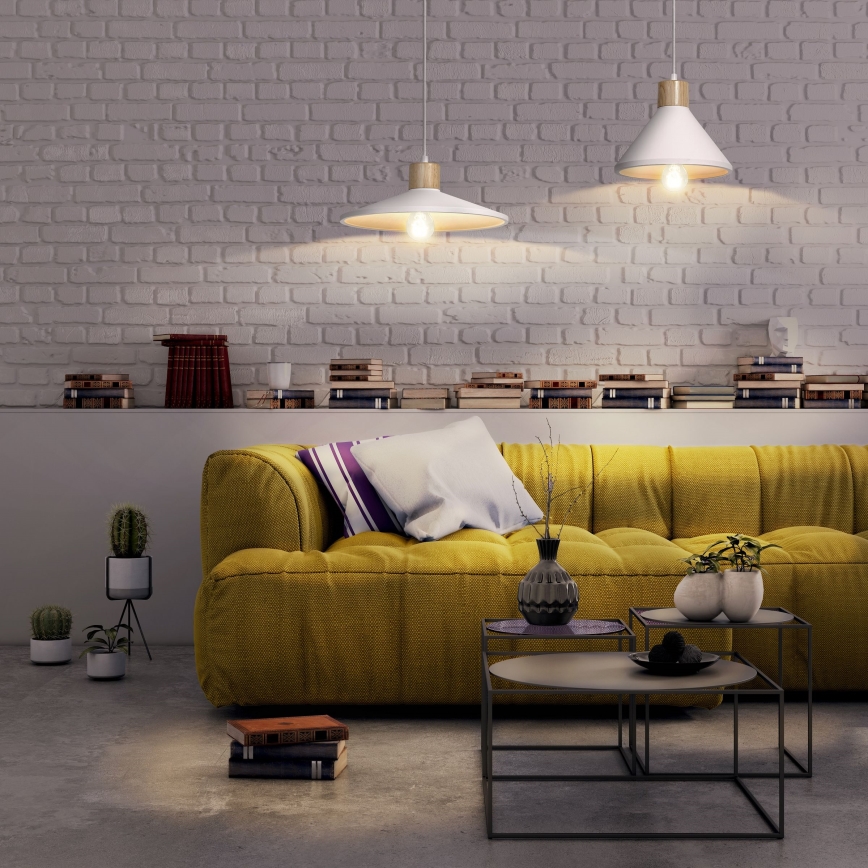 Ledvance - Luster na sajli DECOR PLASTER 1xE27/25W/230V pr. 32 cm gips bela