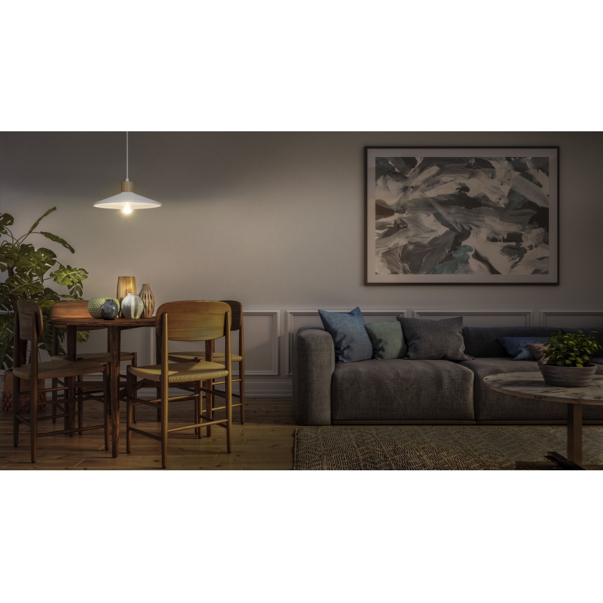 Ledvance - Luster na sajli DECOR PLASTER 1xE27/25W/230V pr. 32 cm gips bela