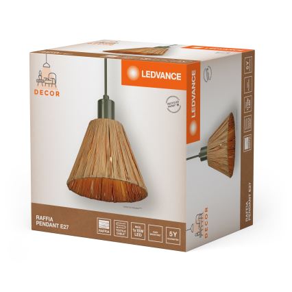 Ledvance - Luster na sajli DECOR RAFFIA 1xE27/15W/230V rafija