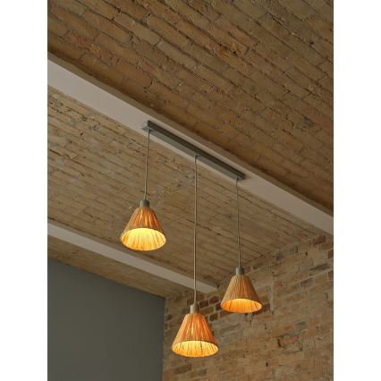 Ledvance - Luster na sajli DECOR RAFFIA 3xE27/15W/230V rafija