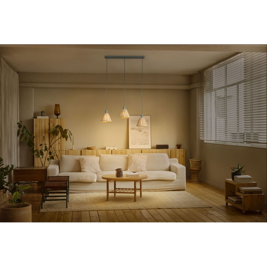 Ledvance - Luster na sajli DECOR RAFFIA 3xE27/15W/230V rafija