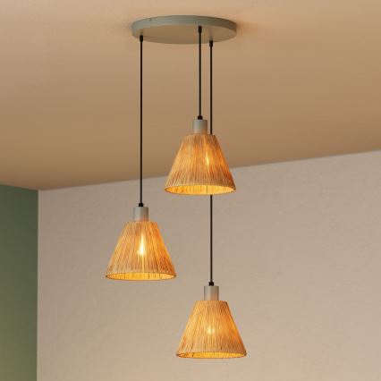 Ledvance - Luster na sajli DECOR RAFFIA 3xE27/15W/230V rafija