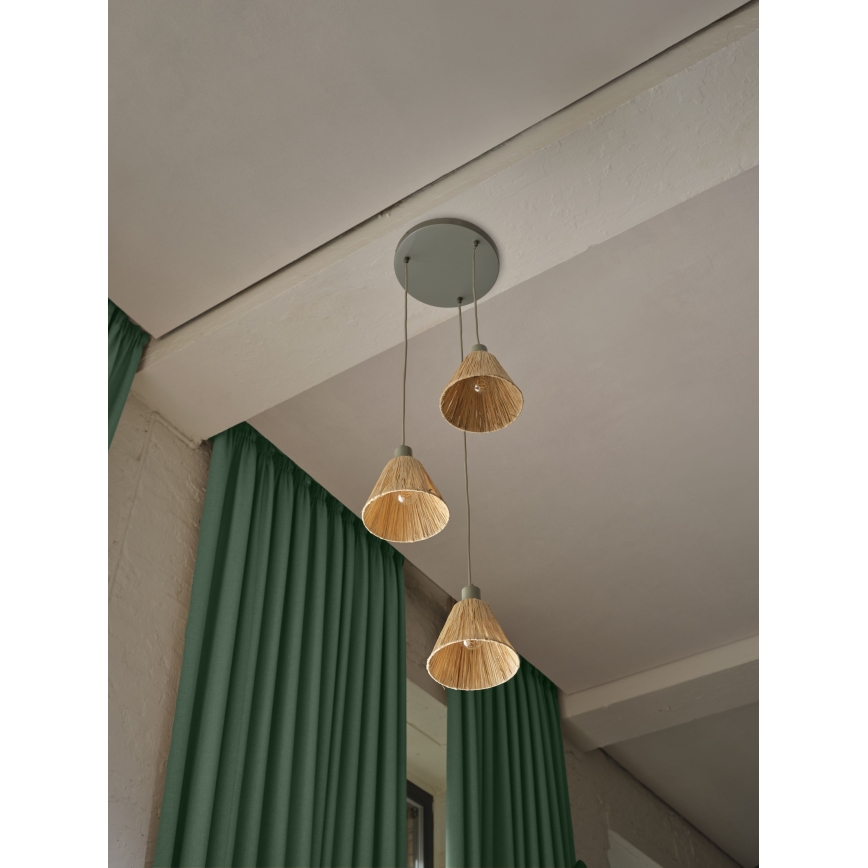 Ledvance - Luster na sajli DECOR RAFFIA 3xE27/15W/230V rafija